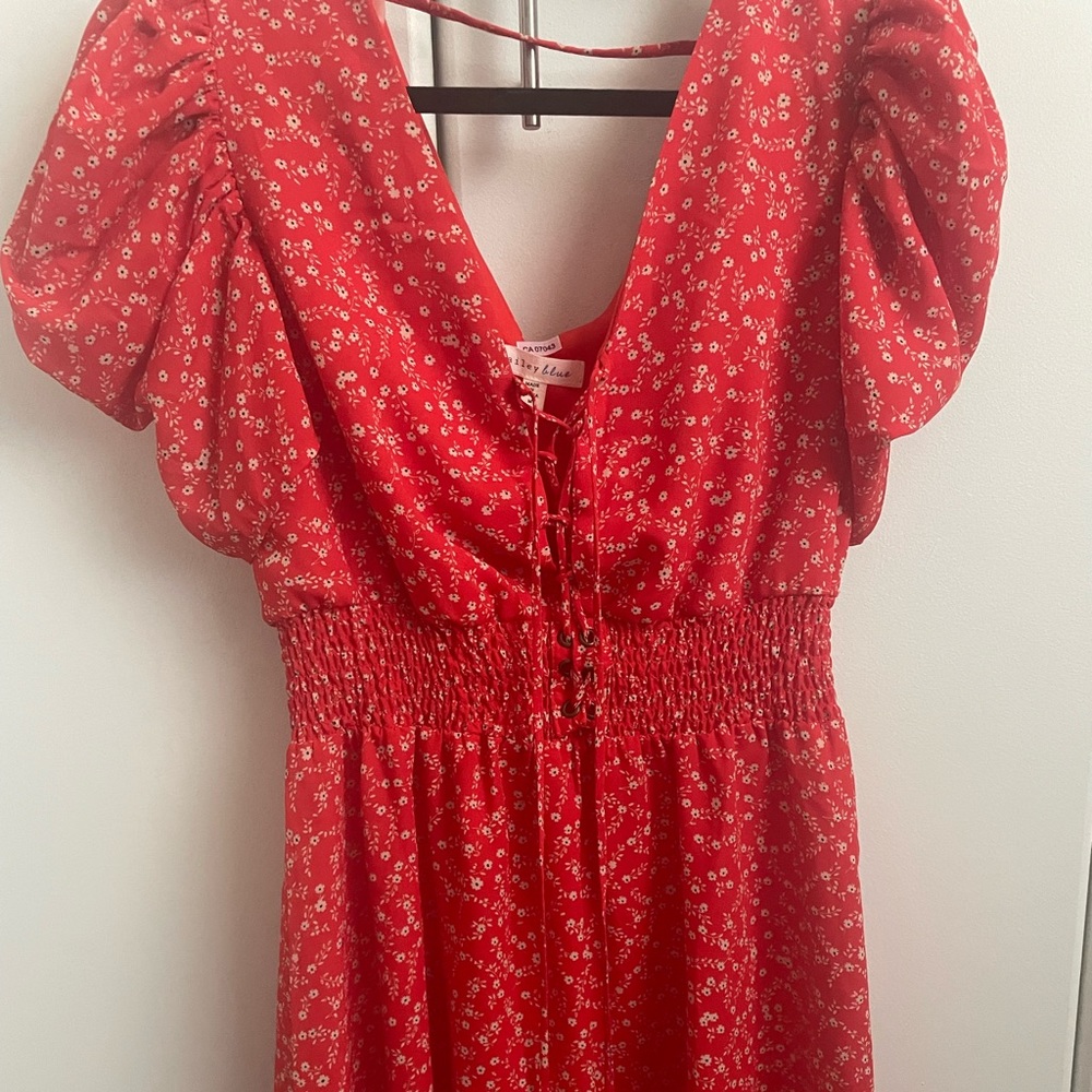 Medium Bailey blue summer dress in red